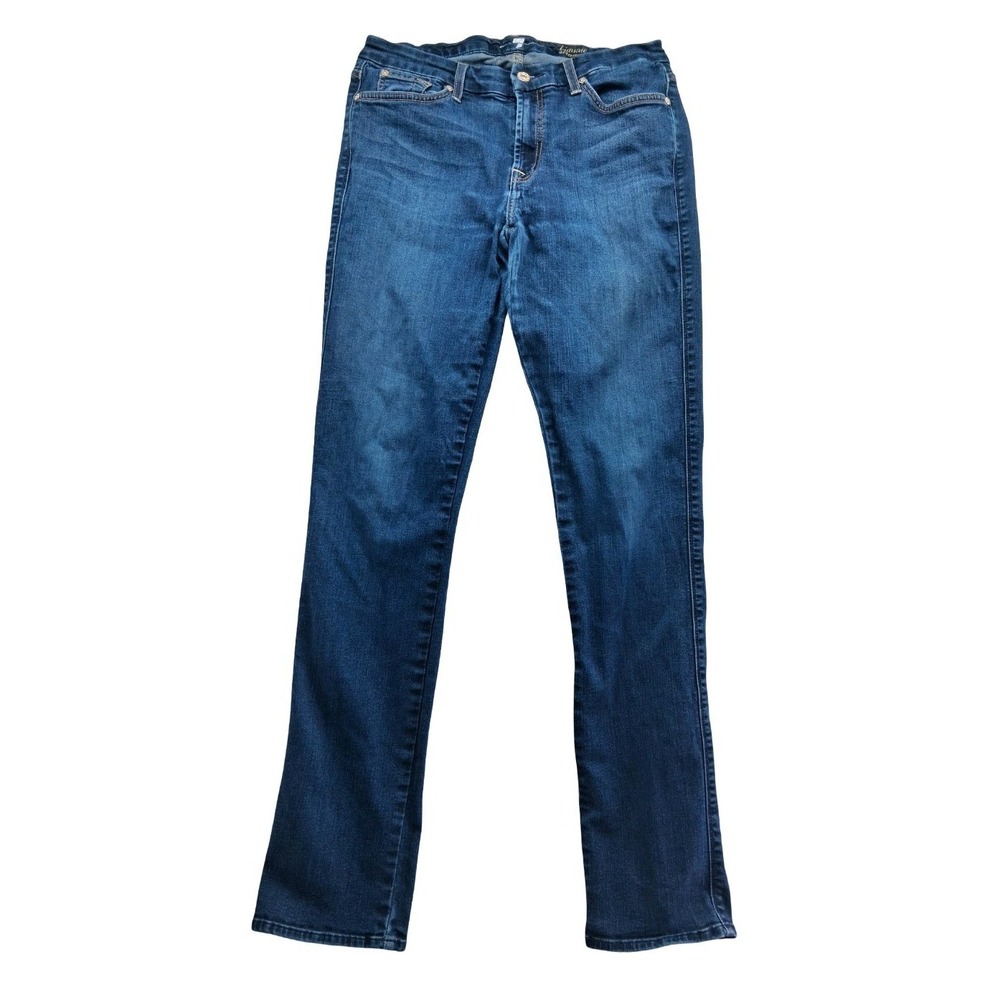 7 For All Mankind Gimmie Straight Leg Jeans Womens 31 X 31 Blue Wash Denim